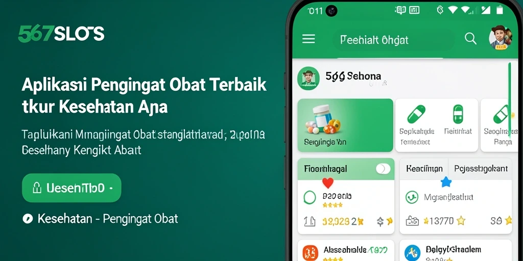 Antarmuka aplikasi 567SLOTS dengan pengingat obat yang jelas.