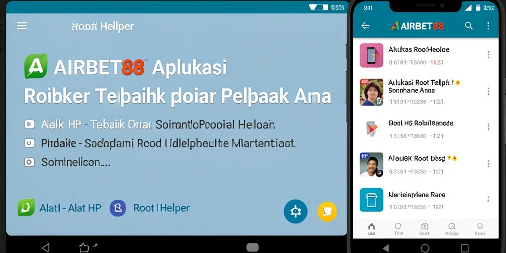 Tampilan aplikasi AIRBET88 dengan fitur Root Helper yang lengkap.