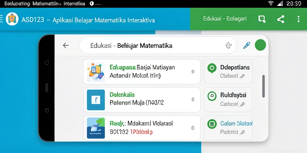 Tampilan antarmuka aplikasi Belajar Matematika ASD123 yang menarik.