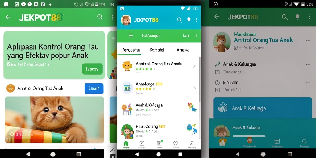 Tampilan antarmuka aplikasi JEKPOT88 untuk kontrol orang tua yang ramah pengguna.