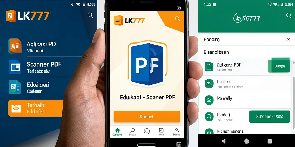 Tampilan antarmuka utama LK777 dengan fungsi Scanner PDF.