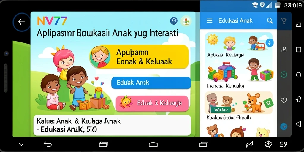 Antarmuka NV77 menampilkan fitur edukatif yang menarik untuk anak.