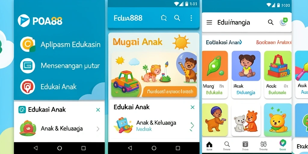 Antarmuka aplikasi POA88 yang ramah anak untuk belajar dengan menyenangkan.
