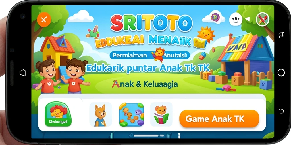 Antarmuka edukatif dan interaktif dari SRITOTO untuk anak-anak.