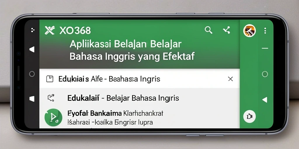 Tampilan antarmuka aplikasi XO368 untuk belajar bahasa Inggris.
