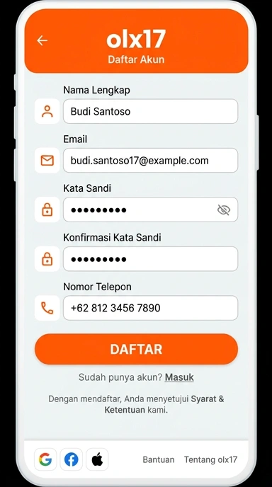 Panduan Registrasi Akun olx17 untuk Pengguna Android